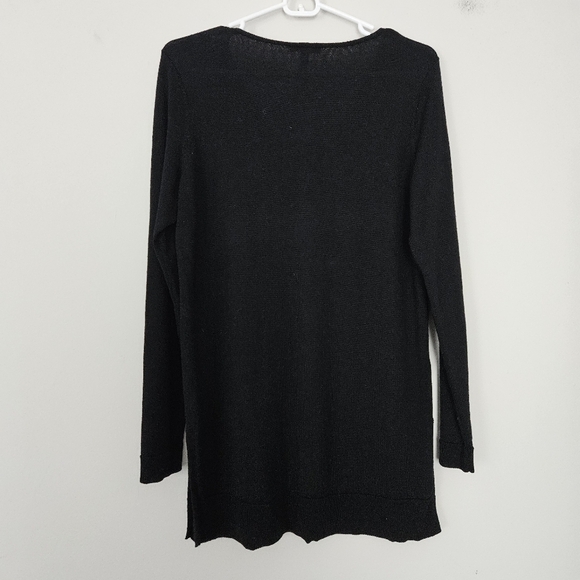 Eileen Fisher Merino Wool black long sleeve sweater/ tunic size S - Picture 7 of 7